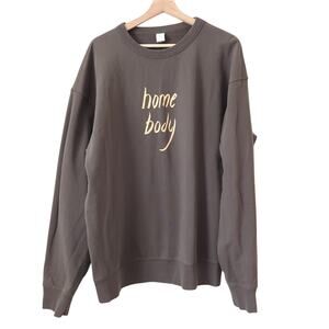 KOTN Sweatshirt Womens XXL Crewneck Brown "Home Body" Rupi Kaur Loungewear